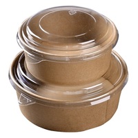 Jetable Extra large 1300ml Brun Kraft Papier Saladier avec Couvercle 40oz