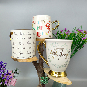 Nhà Máy Giá Rẻ Bán Buôn Sứ Ly Biểu Tượng Tùy Chỉnh 12Oz Mạ Vàng Rim Gốm <span class=keywords><strong>Mug</strong></span> Với Giáng Sinh Letter Decal - Product Image 3