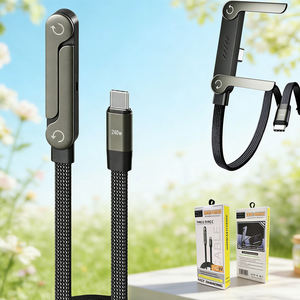 Cable de Carga Invisible 2 en 1 con Soporte, Cable de Carga Rápida de 24W, Soporte Plegable para Teléfono, Cable de Datos, Cable de Carga Rápida - Product Image 1