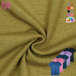 <span class=keywords><strong>Modal</strong></span> Algodón <span class=keywords><strong>Spandex</strong></span> 1X1 Rib 220gsm /260 Peso medio Ecológico Estiramiento para niños Niñas Ropa de tela teñida lisa - Product Image 1