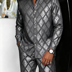 Nouvelle collection 2025 JKM OEM Service Vente en gros Tendance Luxe Mode <span class=keywords><strong>Homme</strong></span> <span class=keywords><strong>Mariage</strong></span> Soirée Bal Tenue <span class=keywords><strong>de</strong></span> cérémonie décontractée Ensemble <span class=keywords><strong>de</strong></span> costumes et chemises - Product Image 5