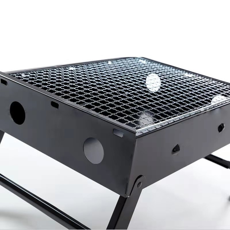 اجاق گاز کمپ قابل حمل کوره ذغالی استیل ضد زنگ چمدان تاشو کوره زغالی کباب پز 1