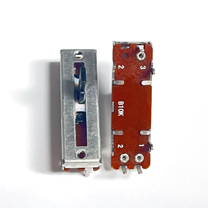 Fader Resistencias variables Película de carbono Viaje 15mm Potenciómetro deslizante B104 100K Potenciómetros dobles lineales para ajuste de atenuación - Product Image 5