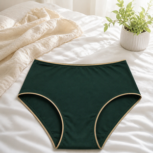 Braguitas de Cintura Alta Cómodas para Mujer, Transpirables, con Inserto de Encaje, Acabado Satinado Suave, Tejido de Spandex/Nailon, Elegantes - Product Image 2
