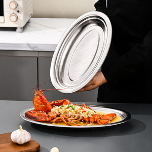 Assiette de service ovale en titane pur pour plats de poisson, style moderne, passe au lave-vaisselle, non toxique et durable - Product Image 2