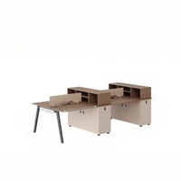Bureau de travail modulaire pour 6 personnes avec écran de confidentialité, mobilier de bureau modulaire