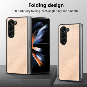 Nouvelle coque de téléphone portable en cuir PU avec charge sans fil magnétique, durable, en fibre de carbone, pour <span class=keywords><strong>Samsung</strong></span> Galaxy Fold 5/6, 2024 - Product Image 6