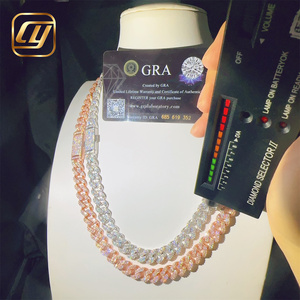 GRA Certificated Hip Hop 925 Sterling Silver 10MM <b>Iced</b> <b>Out</b> VVS Moissanite Diamond Fine Jewelry Cuban Link <b>Chain</b> Necklace - Product Image 6