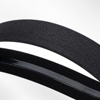 Bandeau de sport de 2 cm avec bande intérieure en silicone pour la course à pied et le yoga, noir