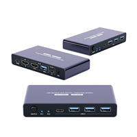 Commutateur KVM 2 entrées 1 sortie pour ordinateur portable, partage d'écran d'ordinateur avec connexion au moniteur