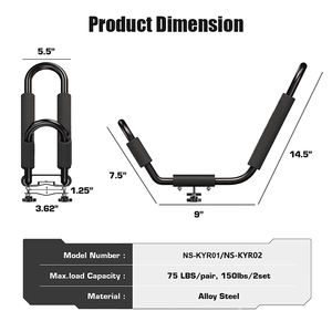 Portaequipajes de Techo Resistente para Kayak, 2 Pares, Tipo J, Universal, Tamaño Estándar, para Canoa, Bote, Tabla de Surf, Esquí, para Vehículo - Product Image 4