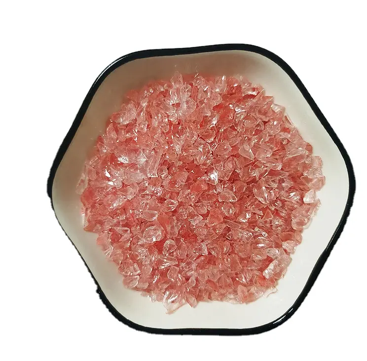 3-5mm Pink Crushed Glass Chips for Garden Landscaping