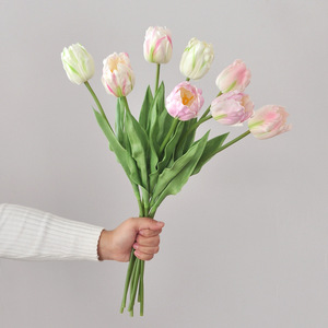 High Quality PU Parrot Tulip Artificial Flower Realistic Tulip Stem for Home Wedding Decoration Floral Centerpiece - Product Image 4
