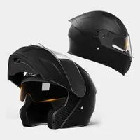 Casque de moto SD pour homme et femme, casque intégral pour moto, quatre saisons, universel, anti-buée, double visière, casque rabattable