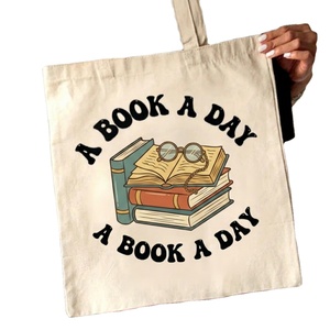 Custom Printed Cotton Canvas Eco-Friendly Reusable Shopping <b>Tote</b> <b>Bag</b> for Animal Lovers <b>White</b> Shoulder Handbag for Groceries - Product Image 1
