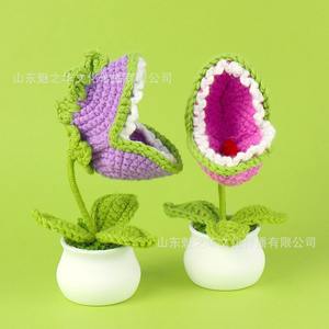 Decoración del hogar hecho a mano tejido artificial flores falsas ramo simulado eterno hilo de lana Hombre comedor Flor de punto - Product Image 4