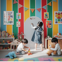 Autocollants muraux magnétiques amovibles et réutilisables UCI Uni-Felt Art Déco, autocollants en tissu personnalisés à coller, nouveaux autocollants pour la chambre de bébé, la chambre des enfants