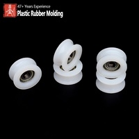 Roue à gorge en U / Roue coulissante en nylon plastique durable personnalisée avec roulement métallique