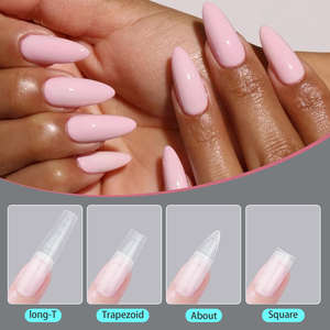 Puntas de Uñas de Gel Suave Tipo Ataúd Mate, 240 Piezas, Multifuncionales, Cobertura Completa con Líneas Auxiliares para Extensión, Uñas Postizas a Presión - Product Image 2