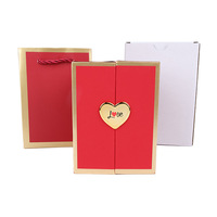 Boîte cadeau de fleurs préservées à double porte sans fermeture, boîte à bijoux en rose pour la Saint-Valentin, boîte cadeau haut de gamme