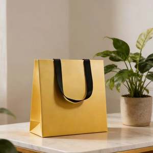 Personalizable con patrones, nombres de productos, etc. Bolsa de Cartón Blanca con Asas para Compras de Calzado y Ropa - Product Image 6