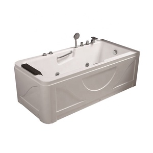 Venta caliente esquina precio barato rectangular falda de fibra francés gemy bañera de masaje con panel lateral - Product Image 1