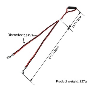 Pet köpek aksesuarları eğitim rahat sap <span class=keywords><strong>2</strong></span> in 1 naylon dokuma çift kanca köpek köpekler için çift uçlu kurşun halat tasma - Product Image 6