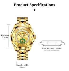 Montre mécanique automatique de luxe pour homme 3320, avec gravure de cheval en or véritable, bracelet en acier inoxydable 20 mm, livraison directe depuis Hangzhou - Product Image 5