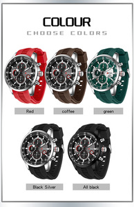 Montre à quartz pour homme OFNS 8024, bracelet en caoutchouc, calendrier, affaires, six aiguilles, grand cadran, <span class=keywords><strong>chronographe</strong></span> multifonction, étanche - Product Image 6