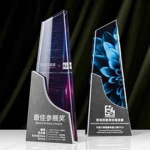 क्रिस्टल उत्कीर्णन प्रिंटिंग ऑप्टिकल क्रिस्टल ग्लास संगमरमर ट्रॉफी के व्यापार उपहार - Product Image 3