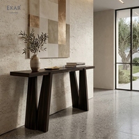 Table console en bois massif de luxe moderne PM02XG, table d'entrée minimaliste italienne pour salon, villa, couloir