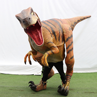 Costume de dinosaure réaliste et personnalisé, Velociraptor à jambes dégagées, avec structure métallique et revêtement en silicone, pour parcs d'aventure et musées (adultes)