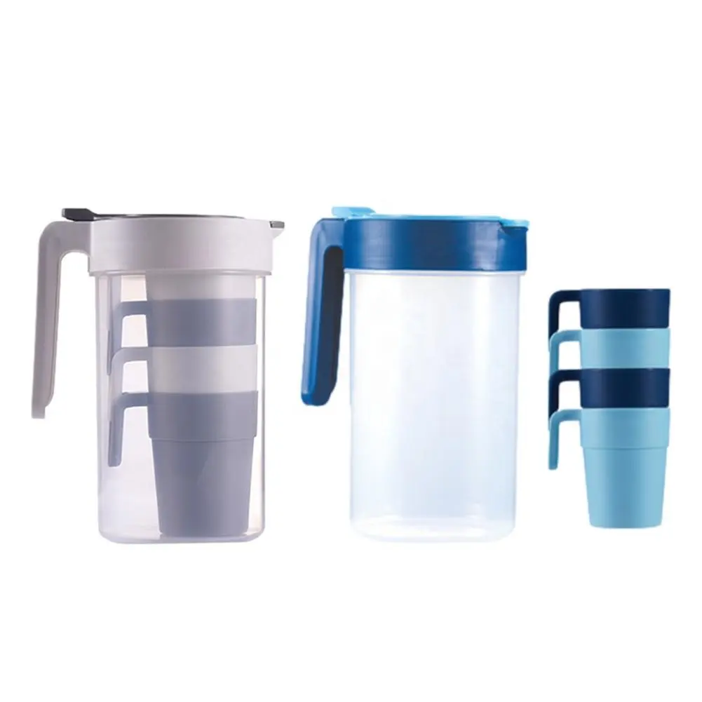 1800Ml Water Filter Pitcher Met 4 Cups Huishoudelijke Hittebestendig Koude Ketel Set Sap Ijs Thee Wijn Drank dispenser