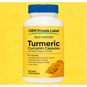 แคปซูลสารสกัดขมิ้นชันพริกไทยดำ OEM สารต้านอนุมูลอิสระจากธรรมชาติสำหรับผู้ใหญ่ ดูดซึมได้ดีขึ้น ปรับแต่งได้ - Product Image 1