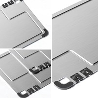 Planche à découper rectangulaire en acier inoxydable et titane, nouveau design 2026, avec rainure pour le jus, aiguiseur de couteaux, blocs à découper antidérapants