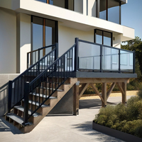 Balustrade de balcon en verre et alliage d'aluminium au design moderne BOSI, garde-corps en acier inoxydable pour escalier, villa, terrasse, piscine, maison