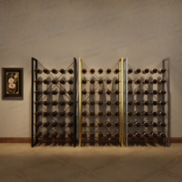 Casier à vin en acier inoxydable Kainice Étagère d'épicerie en métal noir Présentoir pour magasin d'alcool Conception de porte-bouteilles mural