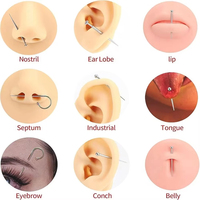 Outil de perçage corporel en acier inoxydable 316L, broche d'insertion pour labrets, anneaux de nez, boucles d'oreilles, accessoires de bijoux en forme de crochet pour enfants