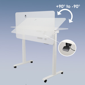 โต๊ะปรับระดับความสูงด้วยไฟฟ้า Nate รุ่น 2AF3 โต๊ะพลิกได้ มอเตอร์คู่ ปรับเอียงได้ โต๊ะคอมพิวเตอร์สำหรับเด็ก พร้อมล้อเลื่อน สำหรับพื้นที่ขนาดเล็ก - Product Image 4