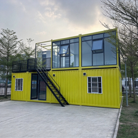 Maison préfabriquée SKYLINE à 2 étages, montage rapide, conteneur, mur-rideau en verre, bâtiment modulaire portable, bureau, supermarché, cuisine