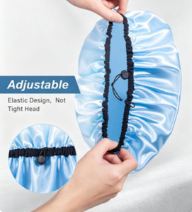 Gorro de Ducha de Plástico Impermeable de Doble Capa para Mujer, Personalizado, con Botón Ajustable, Material Grueso, para Uso en Interiores y Exteriores - Product Image 3