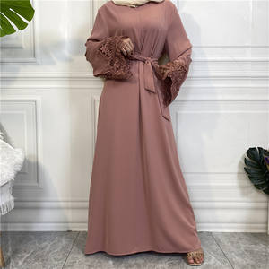 Abito Islamico in Pizzo alla Moda, Abaya Musulmana per Donne Arabe del Medio Oriente, Taglie Forti, Traspirante, Lunghezza a Terra, Vestito Modesto - Product Image 3