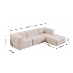 Canapé modulaire compressé sans structure en L pour salon, appartement, mobilier de maison - Product Image 3