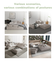Saien Modernes Ecksofa-Set Weiches Komfortables Sofa Breite Quadratische Armlehnen Wohnzimmer Modulares Sofa Eckgarnitur Mobile Home