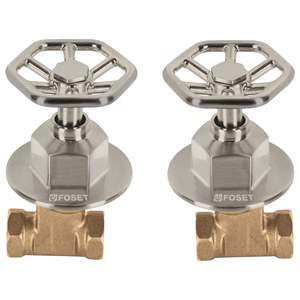 Juego de mangos de ducha roscados redondos de satén Foset de accesorios de baño - Product Image 2