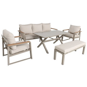 Ensemble <span class=keywords><strong>de</strong></span> canapés <span class=keywords><strong>haut</strong></span> <span class=keywords><strong>de</strong></span> <span class=keywords><strong>gamme</strong></span> 5 pièces avec table basse et table à manger, fournisseur <span class=keywords><strong>de</strong></span> <span class=keywords><strong>meubles</strong></span> <span class=keywords><strong>de</strong></span> <span class=keywords><strong>jardin</strong></span> en gros, ensembles <span class=keywords><strong>de</strong></span> patio, <span class=keywords><strong>meubles</strong></span> <span class=keywords><strong>de</strong></span> jardinage d'extérieur - Product Image 2