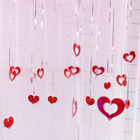 Décoration de Fête Scène d'Anniversaire Salle de Mariage Romantique pour Demande en Mariage, 100 Pcs Pendentifs Ballons Double Amour à Paillettes Laser