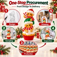 Décoration de Noël en pain d'épices moulée sur mesure avec éclairage LED intégré, légère, pour intérieur, fabricant chinois