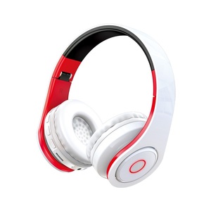 KSC-728 Red And White <b>Bluetooth</b> Over Ear Headphones With Sd <b>Card</b> Slot - Product Image 1
