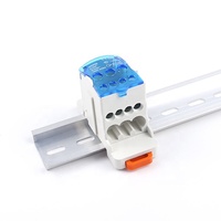 Conectores de Cable Eléctrico UKK 80A, Caja de Distribución de Energía Monofásica Universal Unipolar, Bloque de Terminales para Riel DIN